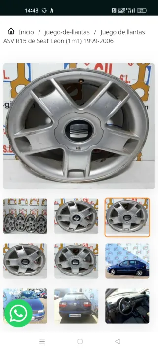 Tapas Llantas Seat León 1 15" (4 uds)