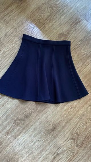 Falda mini Zara tablas azul marino