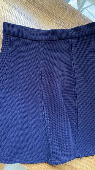 Falda mini Zara tablas azul marino