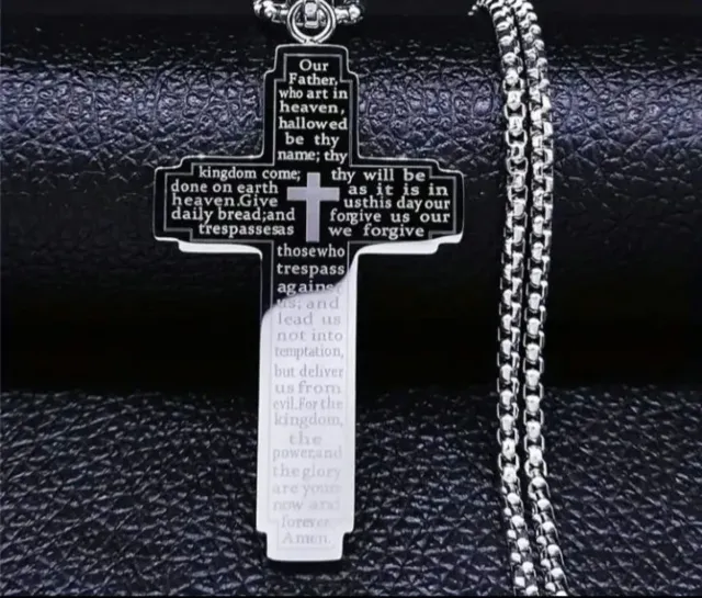 Cadena con colgante cruz Padre Nuestro