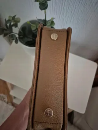 Bolso piel Tous marrón y dorado