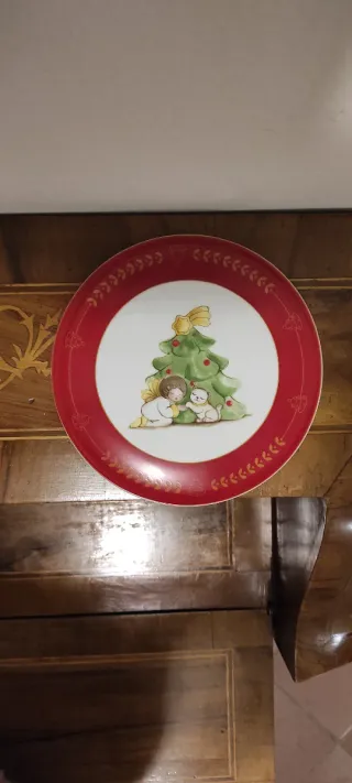 Piattino Thun Natale Angelo e Gatto