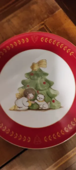 Piattino Thun Natale Angelo e Gatto