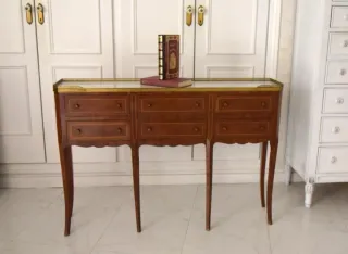 Consola antigua mármol y madera