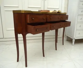 Consola antigua mármol y madera