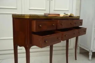 Consola antigua mármol y madera