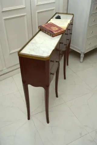 Consola antigua mármol y madera