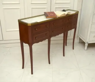 Consola antigua mármol y madera