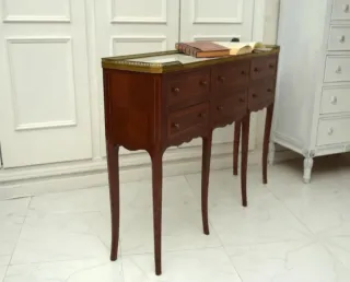 Consola antigua mármol y madera