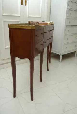 Consola antigua mármol y madera