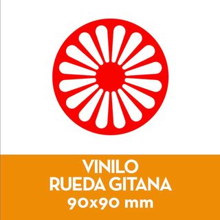 Vinilo Rueda Gitana Romaní 90x90 mm
