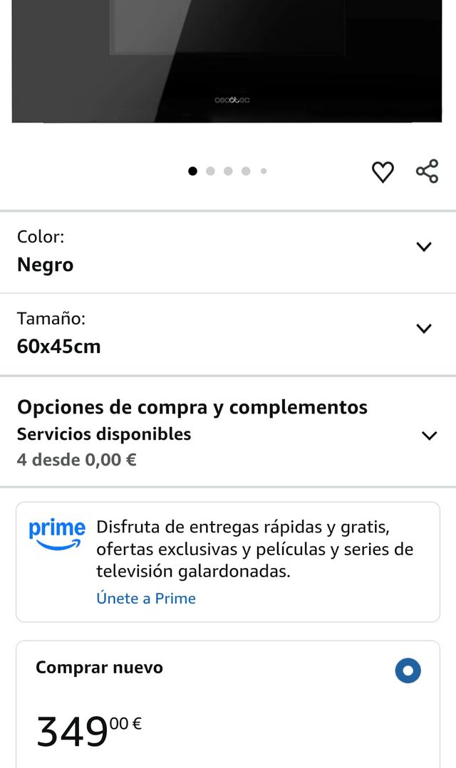 Cecotec horno microondas Integrable