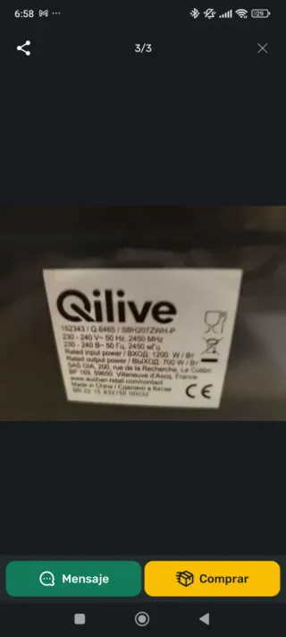 Microondas plateado Qilive