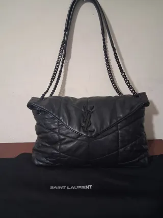 Bolso YSL Negro Piel Acolchado Cadena