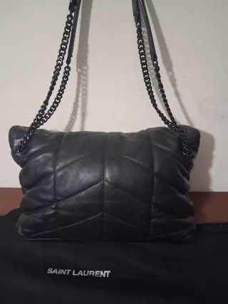 Bolso YSL Negro Piel Acolchado Cadena