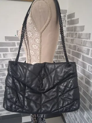 Bolso YSL Negro Piel Acolchado Cadena