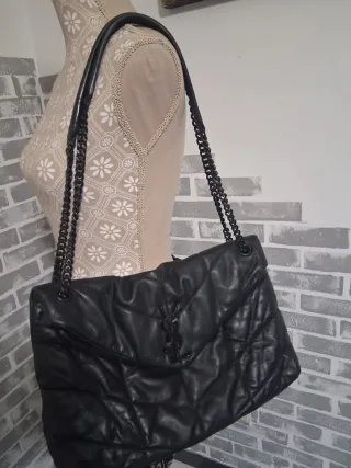 Bolso YSL Negro Piel Acolchado Cadena