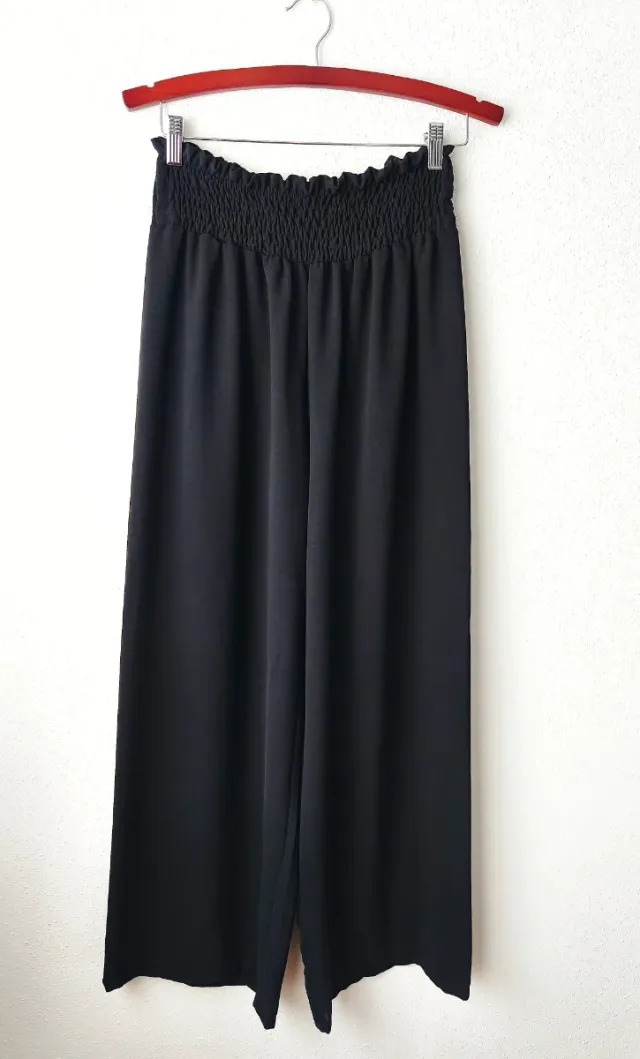Pantalón Palazzo Mujer Negro Talla Única