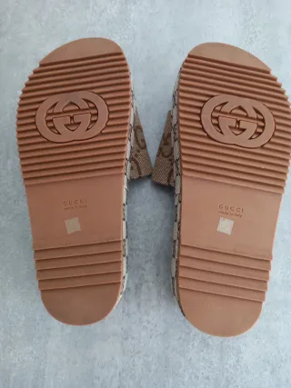 Ciabatte Gucci donna beige/marrone