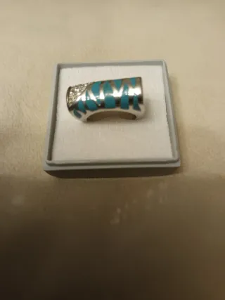 Anillo Plata 925 Rodio Turquesa Diseño