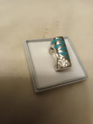 Anillo Plata 925 Rodio Turquesa Diseño