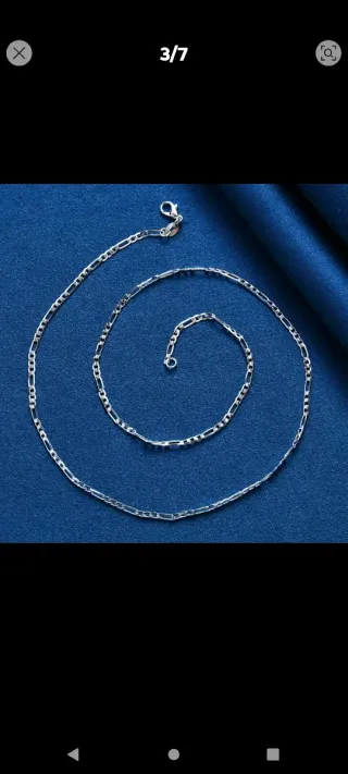 Conjunto Cadena y Pulsera Plata 925 Figaro