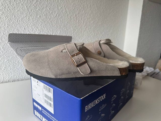 Birkenstock invierno beige/gris