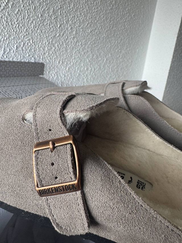 Birkenstock invierno beige/gris