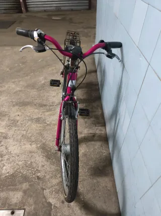 Bicicleta niña plateada y rosa