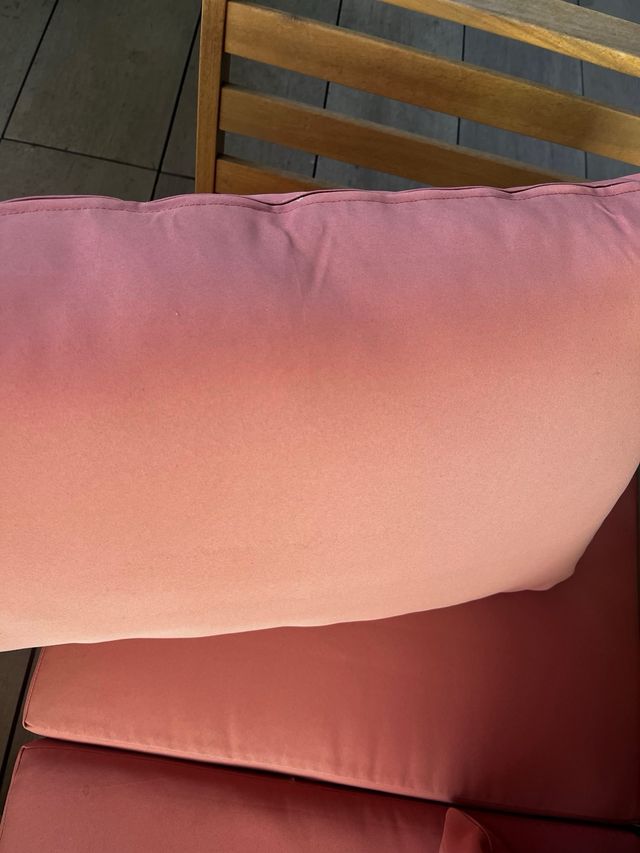 Sofá Terraza Sklum Madera y Cojines Terracota