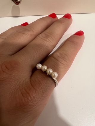 Anillo Tous Perlas Plata