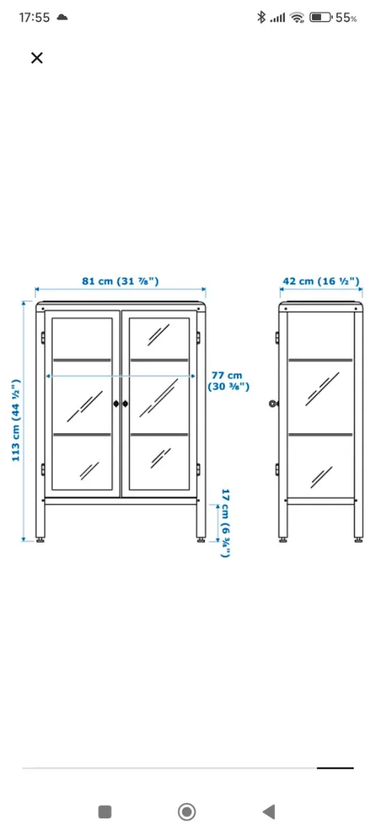 Vitrina Ikea azul-negro