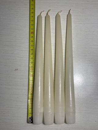 4 Candele coniche bianche