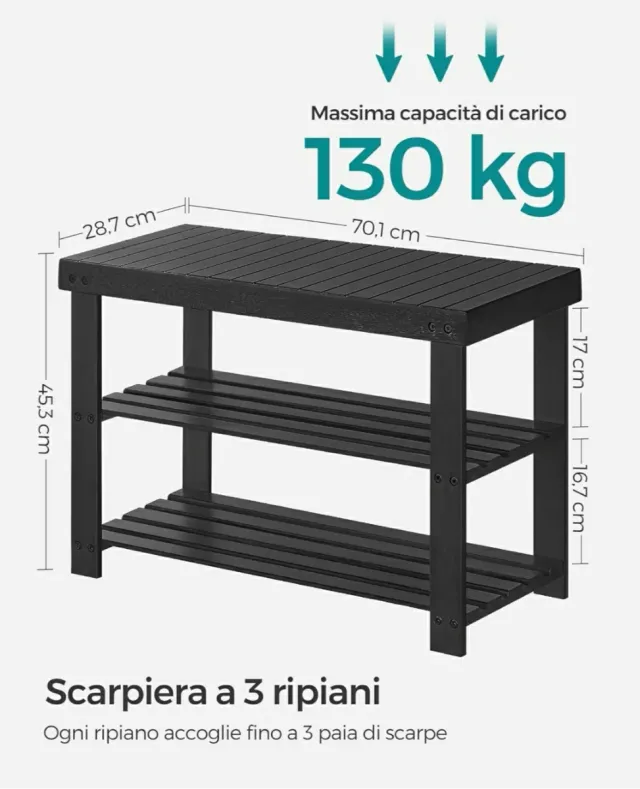 Zapatero SONGMICS Negro y Marrón