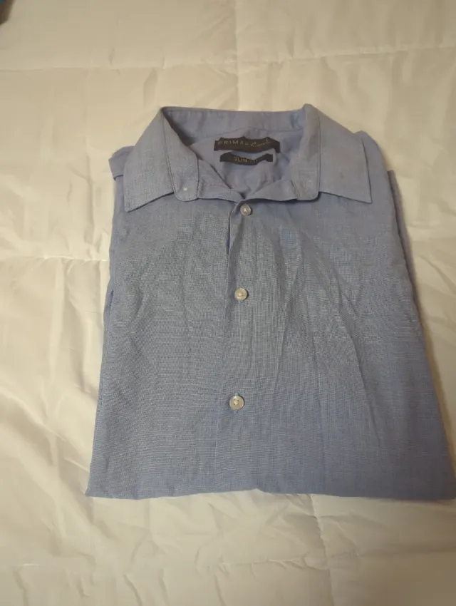 Camisa de vestir azul claro hombre