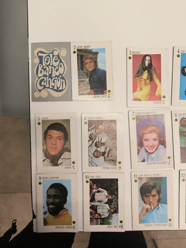 Juego de cartas 1970 Cantantes Famosos.