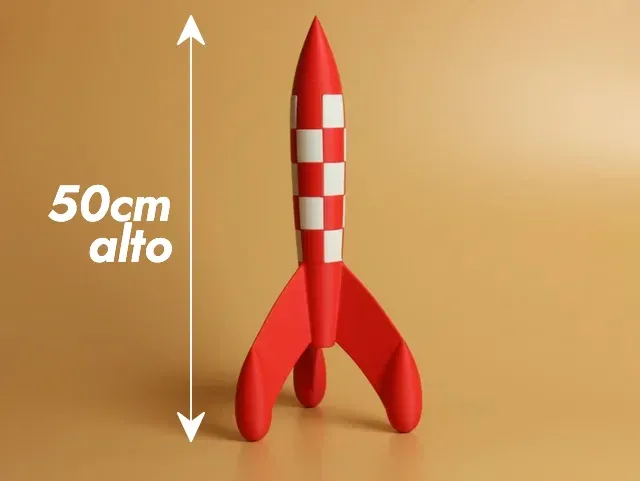Cohete Tintín Rojo y Blanco 50cm