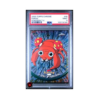 Paras #46 PSA9 Mint Pokemon T.V Topps Chrome - Eng