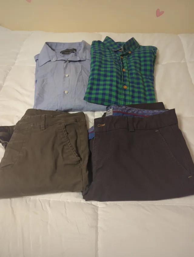 Lote 2 camisas y 2 pantalones hombre