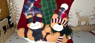 Calcetín Botas Navideñes con  Osos y Árbol