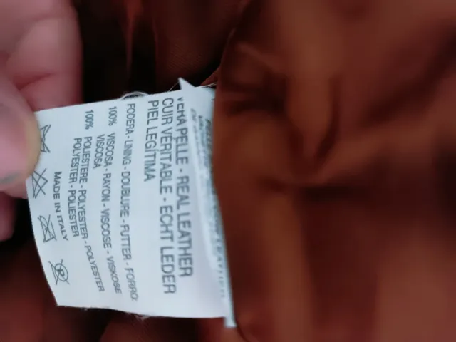 Chaqueta de piel auténtica marrón