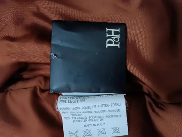 Chaqueta de piel auténtica marrón