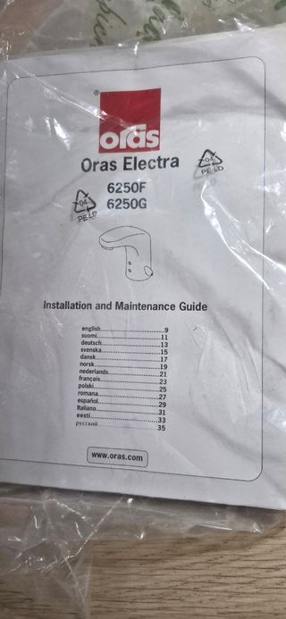 Grifo Electrónico Oras Electra 6250F