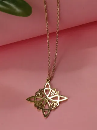 Collar Nudo de Bruja DORADO - ACERO INOX. Reg.