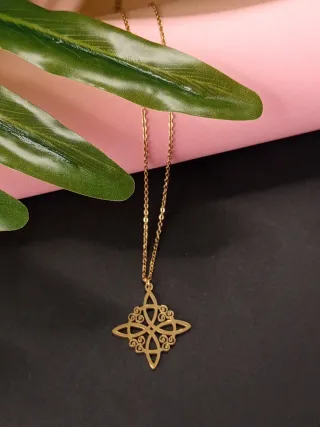 Collar Nudo de Bruja DORADO - ACERO INOX. Reg.