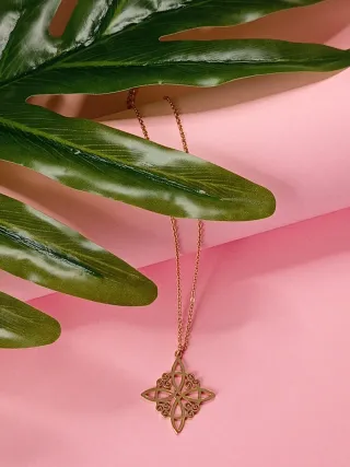 Collar Nudo de Bruja DORADO - ACERO INOX. Reg.