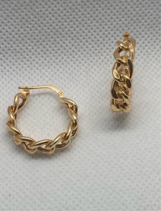 Aros Plata Ley Chapados Oro 18k