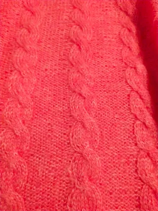 Maglione bambina rosa con trecce