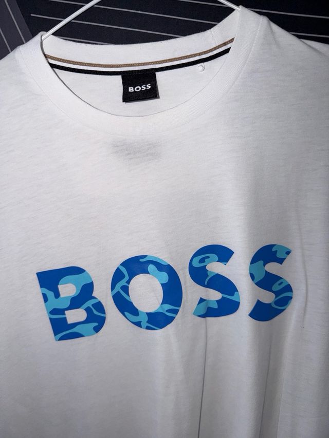 Camiseta Boss Talla S Camuflaje Azul