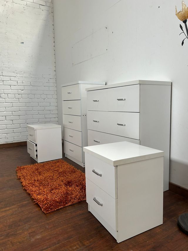 Conjunto dormitorio moderno blanco - completo